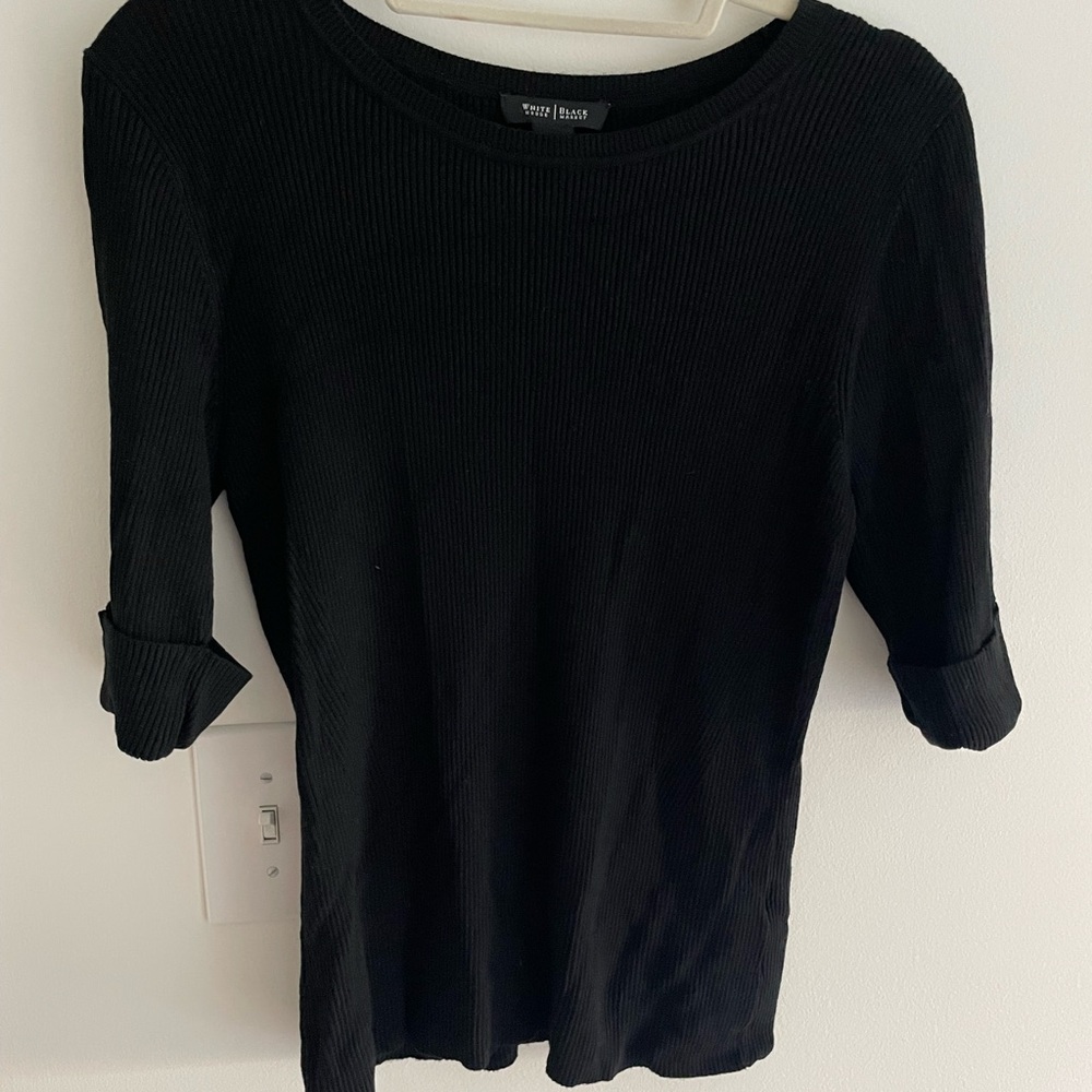 White House Black Market Ribbed Knit Top